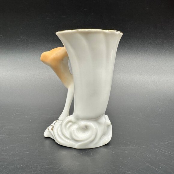 Vintage Baby Deer Vase Derpy Kitsch Japan Ceramic Rose Cottage Mid Century Mini - Picture 4 of 10